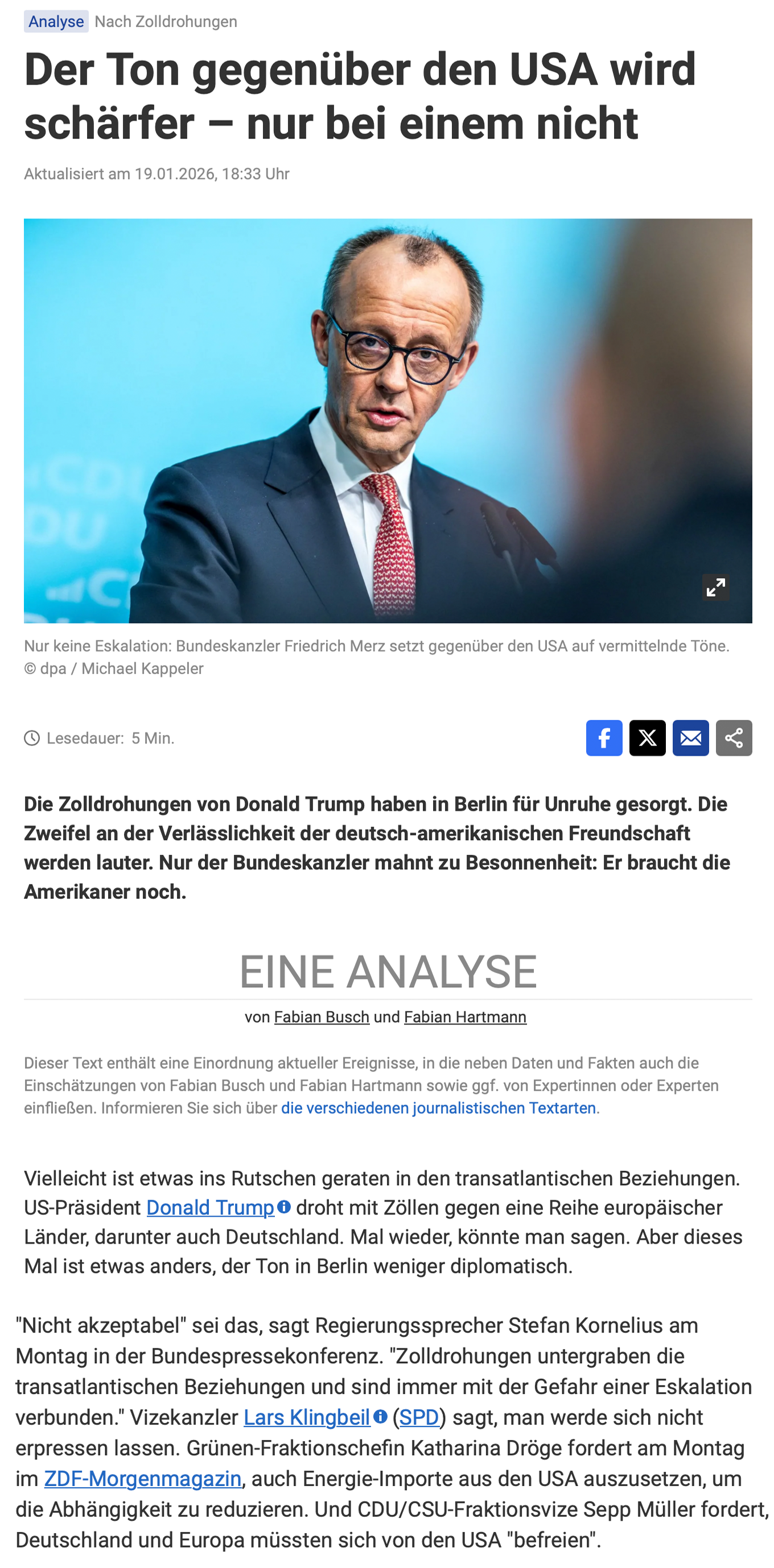 Knaller vom 20. Januar 2026